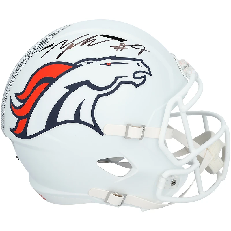 Casque réplique Riddell 2024 Alternate Speed autographié par Talanoa Hufanga des Broncos de Denver