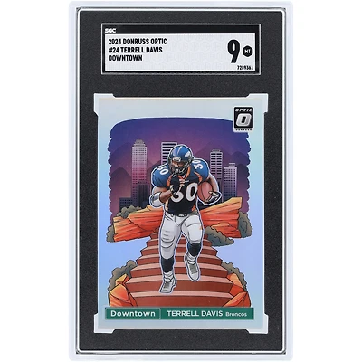 Carte 9 authentifiée Terrell Davis Denver Broncos 2024 Panini Donruss Optic Downtown #24 SGC