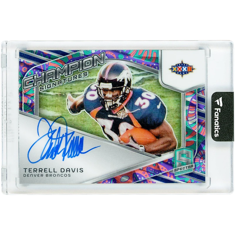 Terrell Davis Denver Broncos Autographed 2024 Panini Spectra Super Bowl Champion Signatures Marble #CS-TDS #4/5 Card