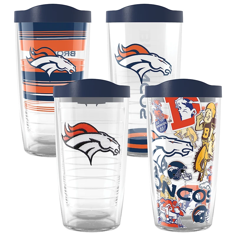 Tervis Denver Broncos paquet de quatre 16oz. Ensemble de gobelets classiques