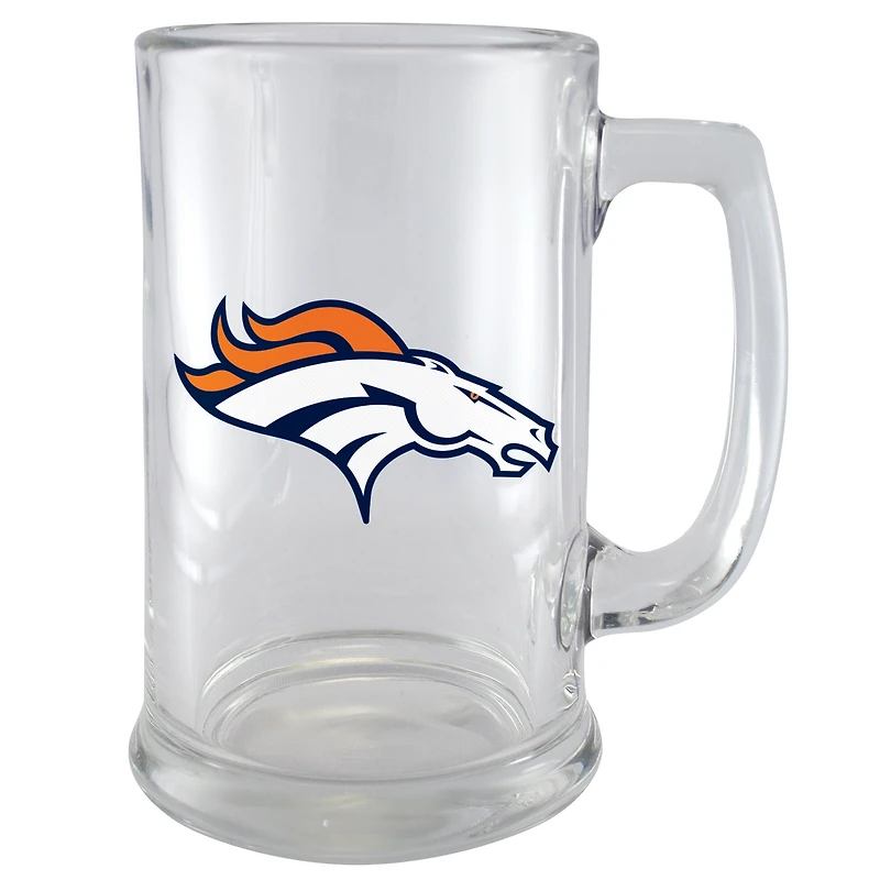 The Sports Vault Denver Broncos - Mot-symbole 15oz. Tasse en verre