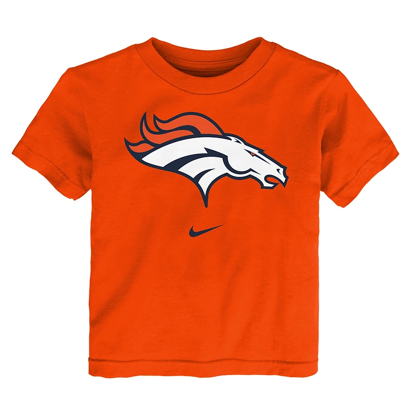 T-shirt Nike orange Denver Broncos pour enfant avec logo principal et légende