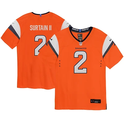 Maillot de jeu Nike Patrick Surtain II Orange Denver Broncos Mile High Collection pour tout-petit