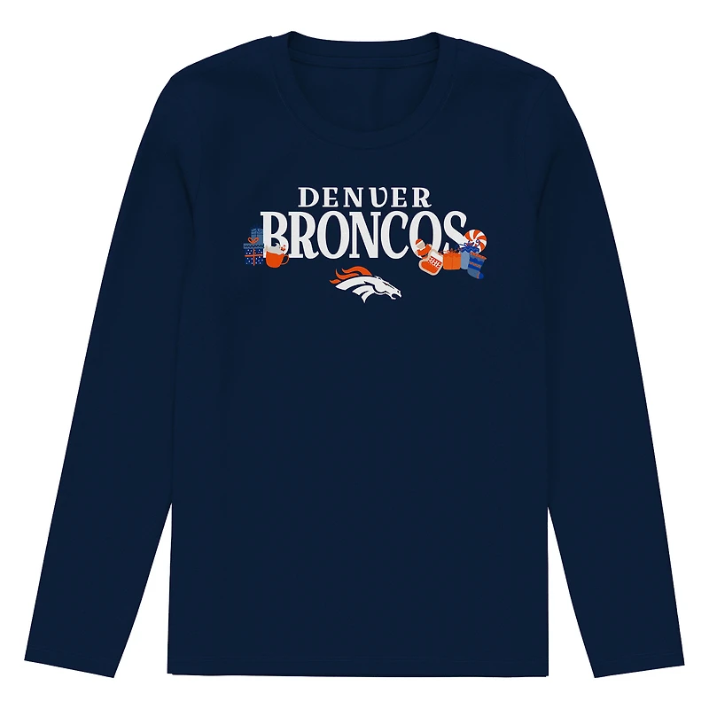 Ensemble de nuit vacances Outerstuff Navy Denver Broncos Chestnut pour tout-petits