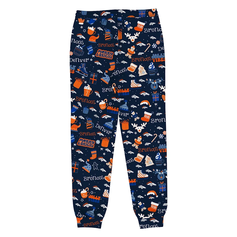 Ensemble de nuit vacances Outerstuff Navy Denver Broncos Chestnut pour tout-petits