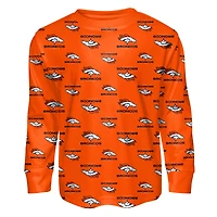 Toddler Outerstuff Orange Denver Broncos All-Over-Print Long Sleeve T-Shirt and Pants Sleep Set