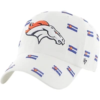 Casquette unisexe '47 blanche Denver Broncos Confetti Clean Up réglable
