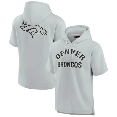 Unisex Fanatics Gray Denver Broncos Elements Super Soft Fleece Short Sleeve Pullover Hoodie