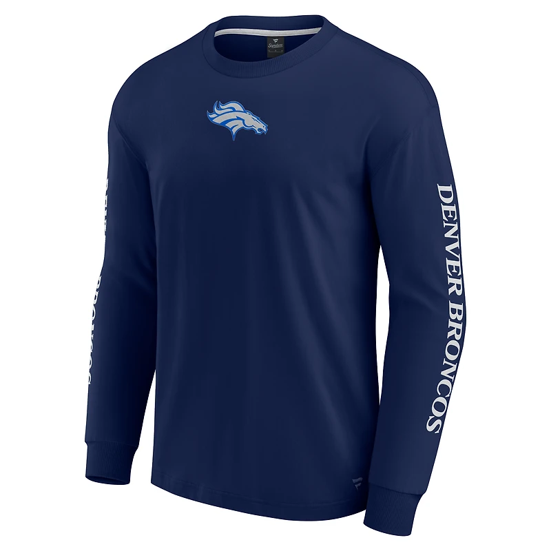 Unisex Fanatics Navy Denver Broncos Elements Strive Long Sleeve T-Shirt