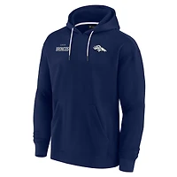 Sweat à capuche unisexe Fanatics bleu marine Denver Broncos Elements en polaire ultra douce