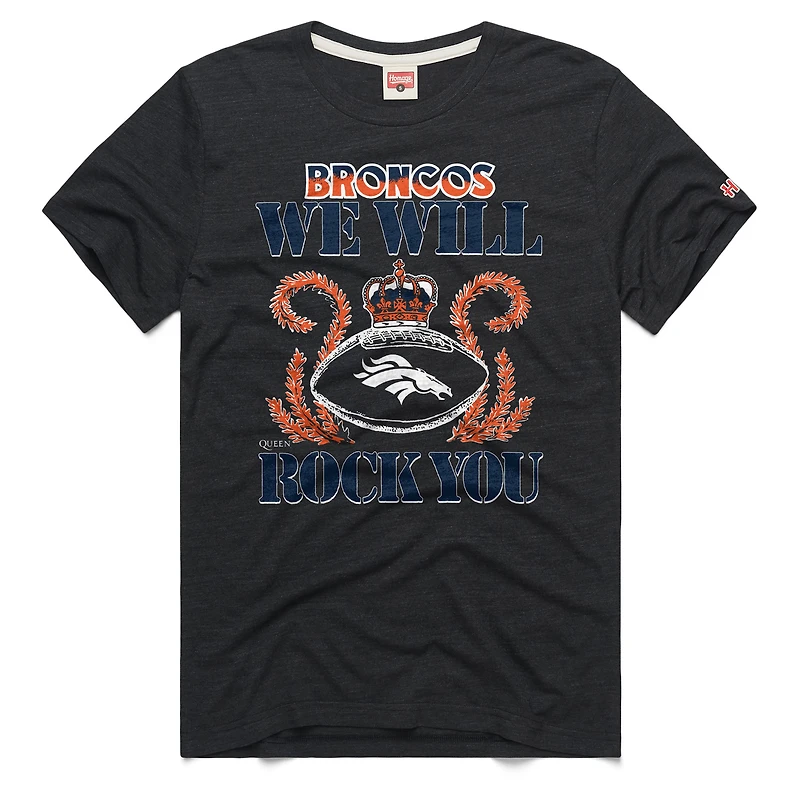 T-shirt unisexe Hommage Charcoal Denver Broncos 2026 NFL Calendar Queen Tri-Blend