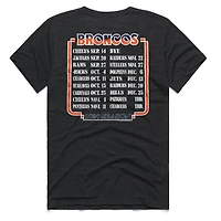 T-shirt unisexe Hommage Charcoal Denver Broncos 2026 NFL Calendar Queen Tri-Blend
