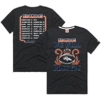 Unisex Homage Charcoal Denver Broncos 2026 NFL Schedule Queen Tri-Blend T-Shirt