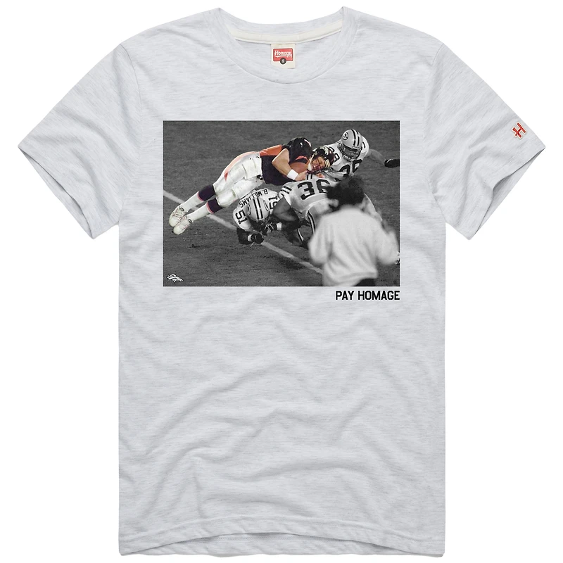 Unisex Homage John Elway Ash Denver Broncos Pay Tri-Blend T-Shirt