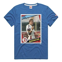 T-shirt unisexe hommage à John Elway, Denver Broncos, NFL Topps Trading Card, mélange de trois matières