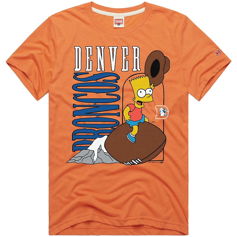 T-shirt unisexe orange Tri-Blend Homage x The Simpsons Denver Broncos