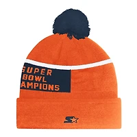 Bonnet unisexe en tricot à revers avec pompon Starter Orange Denver Broncos Chyron
