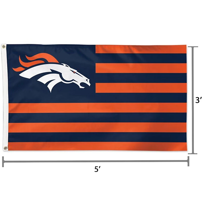 WinCraft Denver Broncos 3' x 5' Americana Stars & Stripes Drapeau de luxe