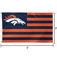 WinCraft Denver Broncos 3' x 5' Americana Stars & Stripes Drapeau de luxe