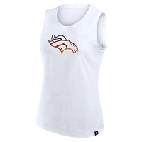 Débardeur flammé blanc Denver Broncos Fanatics pour femme
