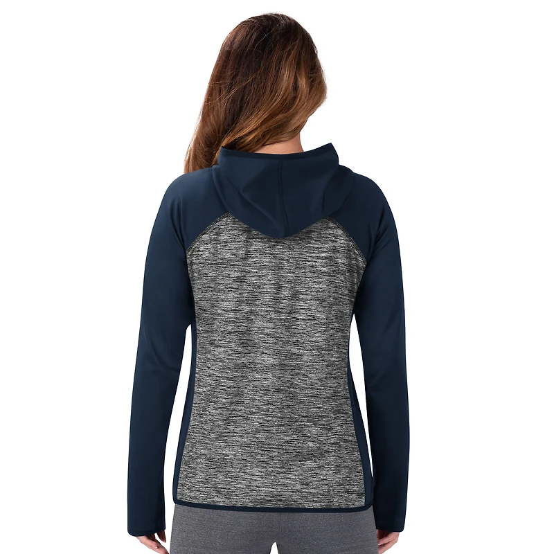 Women's MSX by Michael Strahan  Navy Denver Broncos Leslie Space Dyed Raglan Full-Zip Jacket