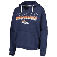 Chandail à capuchon col cranté Kennedy Broncos de Denver '47 bleu marine pour femme