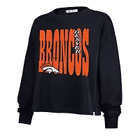 Women's '47  Navy Denver Broncos Stacked Sydney Long Sleeve T-Shirt