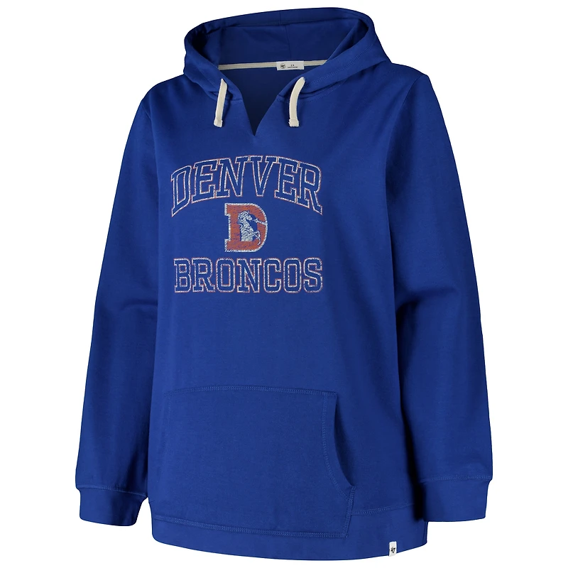 Women's '47  Royal Denver Broncos Plus Clarity Kennedy Pullover Hoodie