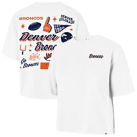 Women's '47 White Denver Broncos Collage Script Reed City T-Shirt