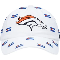 Women's '47 White Denver Broncos Confetti Clean Up Adjustable Hat