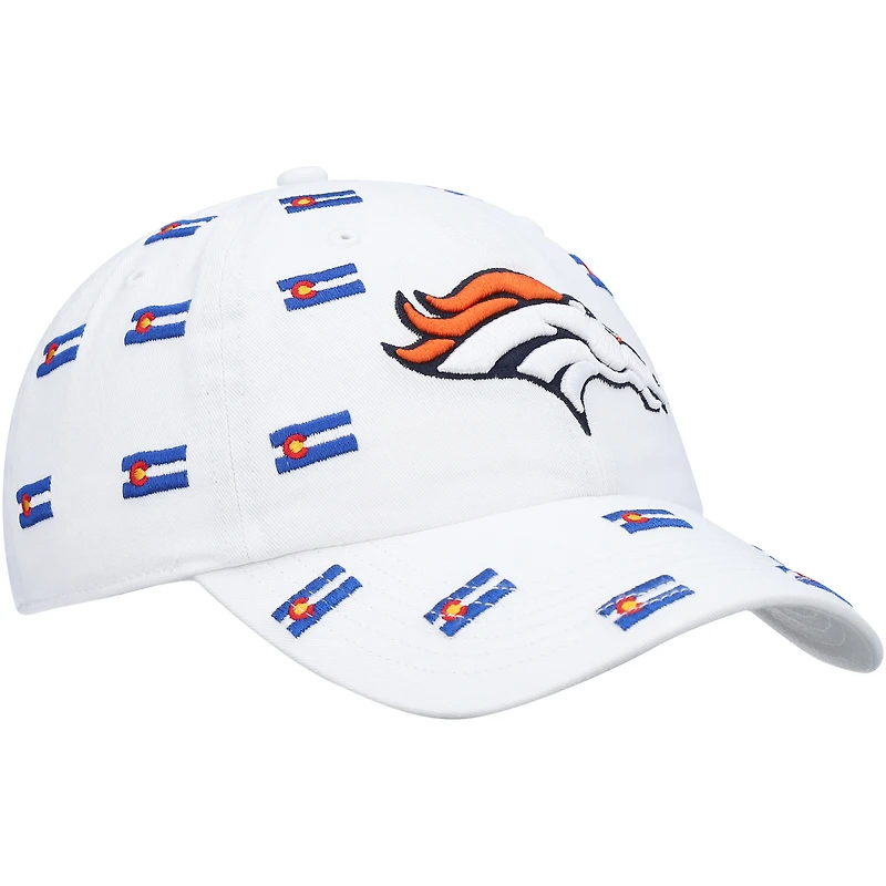 Women's '47 White Denver Broncos Confetti Clean Up Adjustable Hat