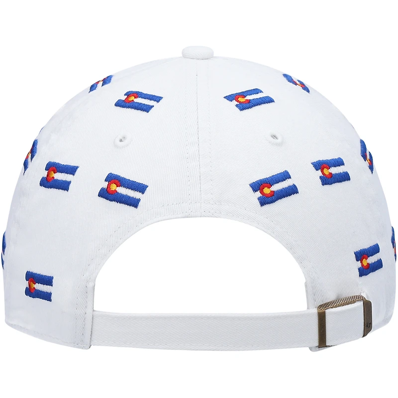 Women's '47 White Denver Broncos Confetti Clean Up Adjustable Hat
