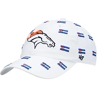 Women's '47 White Denver Broncos Confetti Clean Up Adjustable Hat