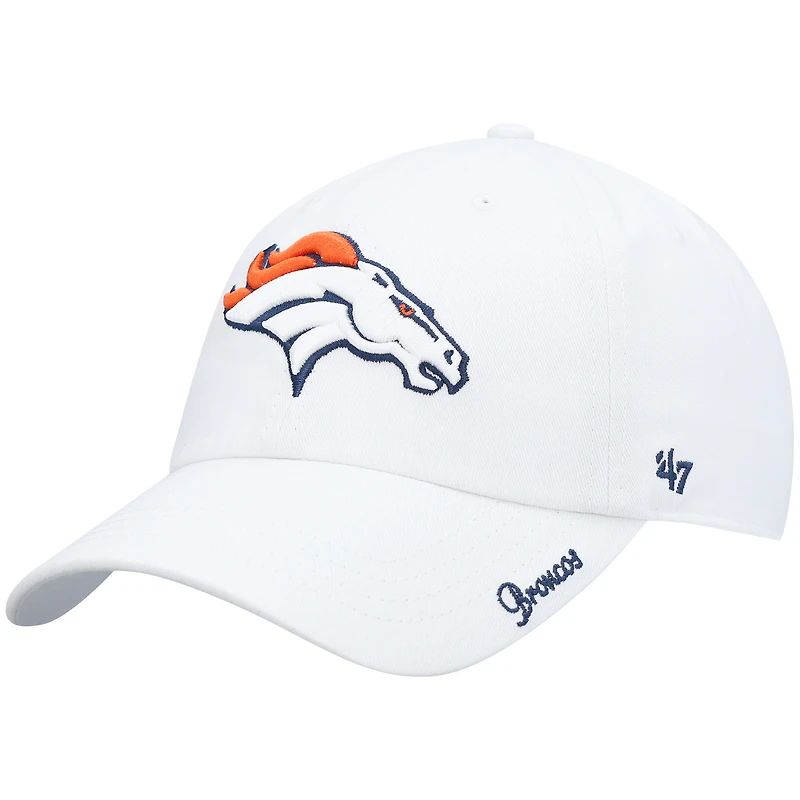 Women's '47 White Denver Broncos Miata Clean Up Logo Adjustable Hat