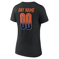 Women's Black Denver Broncos Home Field Pop Personalized Name & Number V-Neck T-Shirt