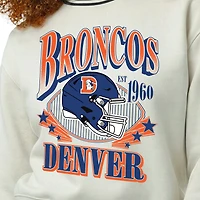 Sweat-shirt en polaire à tissage inversé crème Champion pour femme, modèle Denver Broncos.