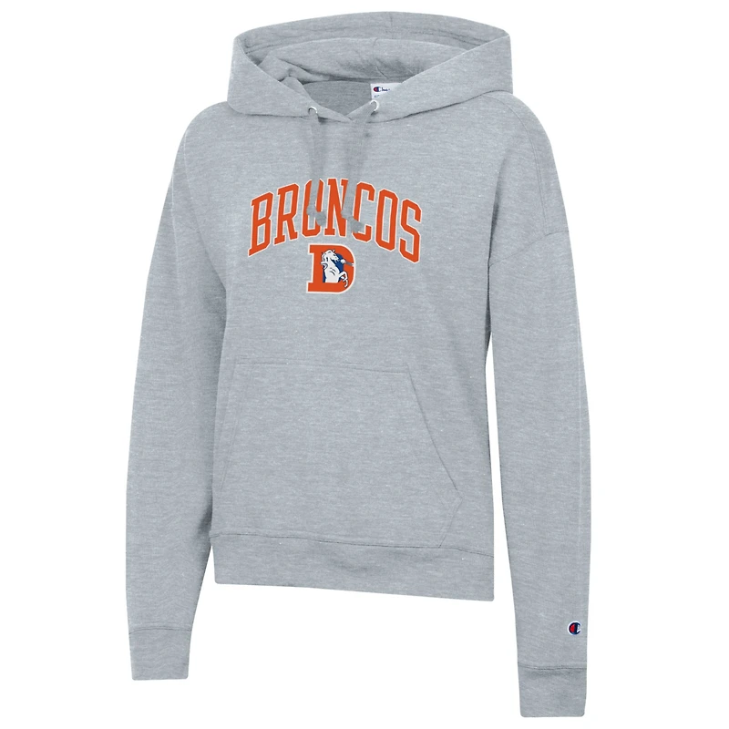 Women's Champion  Heather Gray Denver Broncos Powerblend Hoodie