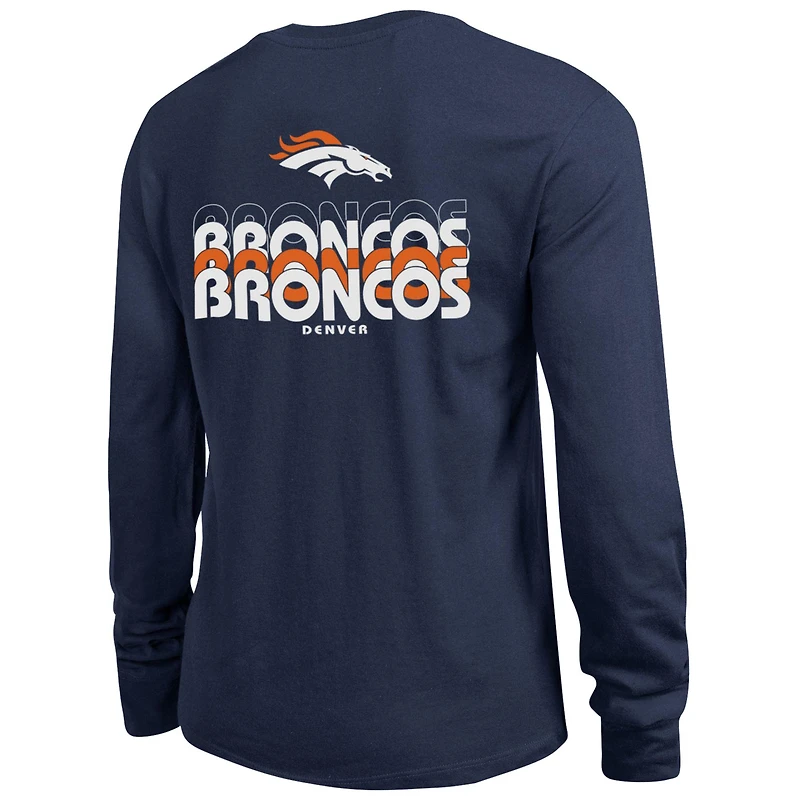 Women's Champion Navy Denver Broncos Core Long-Sleeve T-Shirt