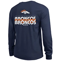 Women's Champion Navy Denver Broncos Core Long-Sleeve T-Shirt