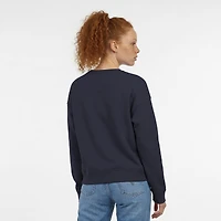 Sweat-shirt Champion Powerblend bleu marine pour femme, motif cœur et âme des Denver Broncos