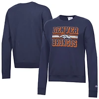 Women's Champion  Navy Denver Broncos Powerblend Fleece Sweatshirt