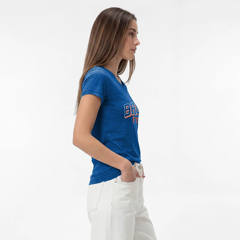 Women's Champion Royal Denver Broncos Triumph Tri-Blend V-Neck T-Shirt