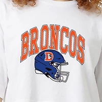 Women's Champion  White Denver Broncos Boyfriend Cropped T-Shirt