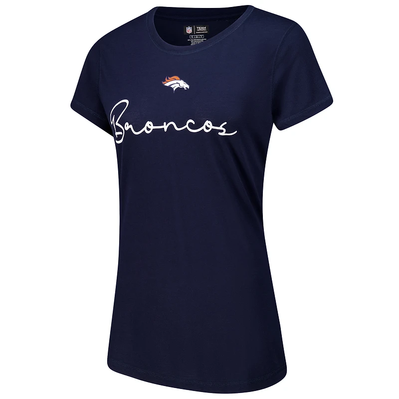 Women's Concepts Sport Denver Broncos Vector T-Shirt & Flannel Pants Sleep Set