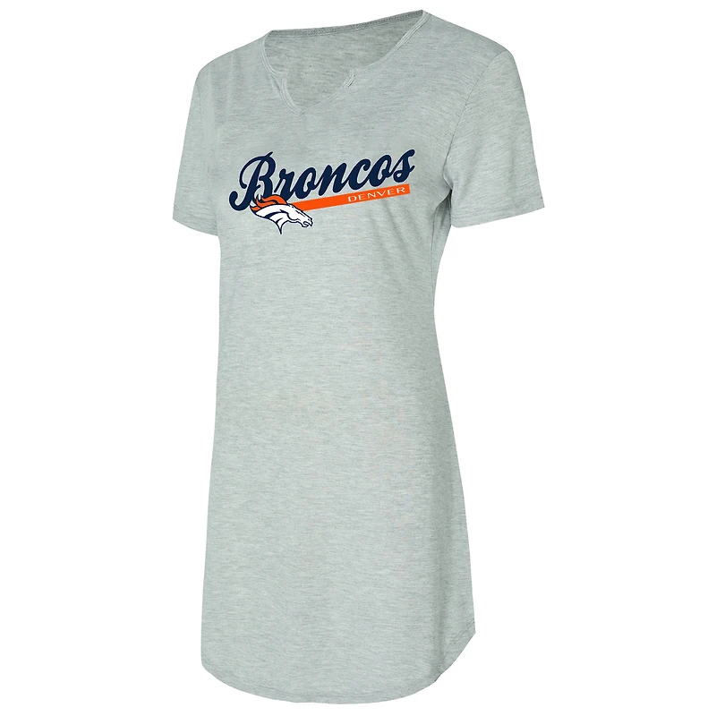Women's Concepts Sport Gray Denver Broncos Petition Knit Nightshirt