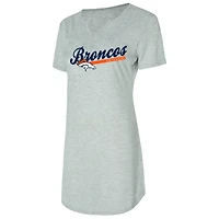 Women's Concepts Sport Gray Denver Broncos Petition Knit Nightshirt