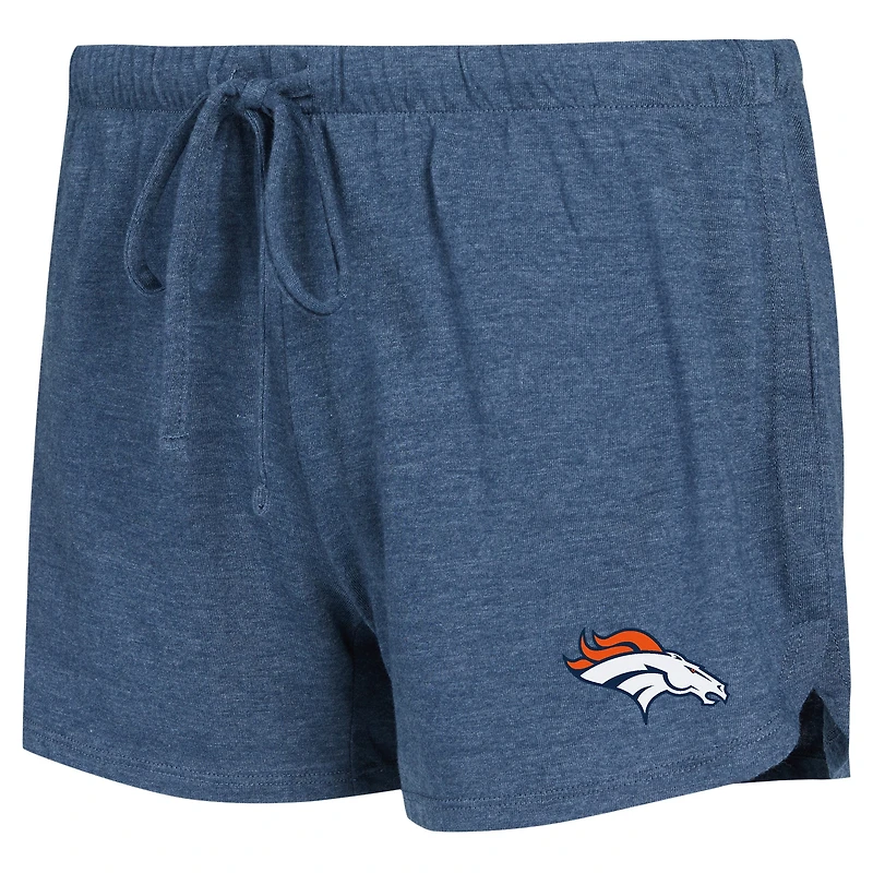 Women's Concepts Sport Navy/Orange Denver Broncos Raglan Long Sleeve Top & Shorts Lounge Set