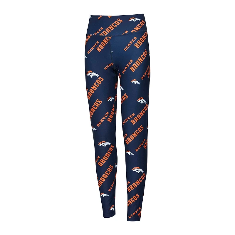 Leggings de nuit en tricot à imprimé intégral Breakthrough Denver Broncos pour femmes Concepts Sport Navy
