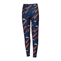Leggings de nuit en tricot à imprimé intégral Breakthrough Denver Broncos pour femmes Concepts Sport Navy
