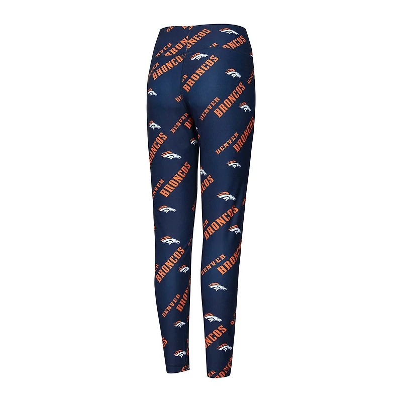 Leggings de nuit en tricot à imprimé intégral Breakthrough Denver Broncos pour femmes Concepts Sport Navy